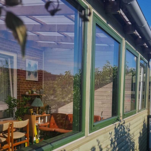 Energioptimering af nye 2 lags-glas vinduer i udestue i 4200 Slagelse