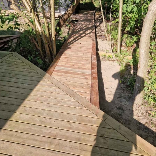 Sammenfletning af Træterrasse med eksisterende i Odsherred