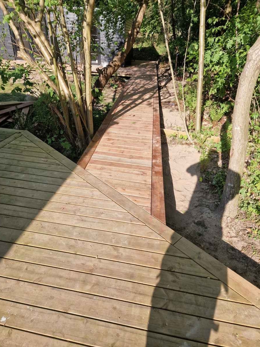 Sammenfletning af Træterrasse med eksisterende i Odsherred  